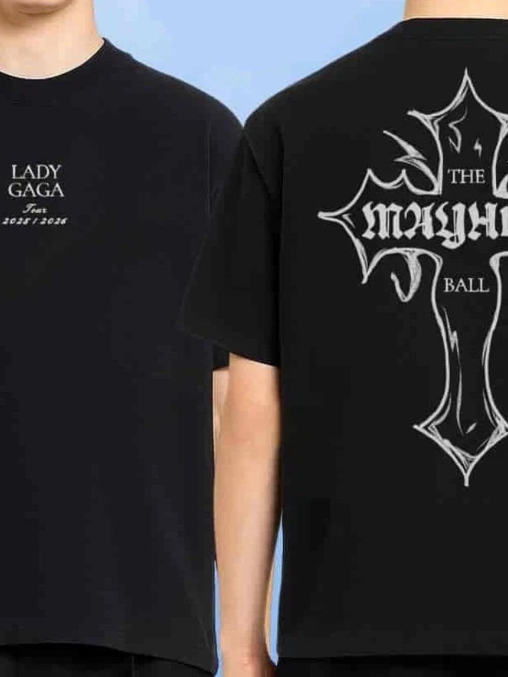 Lady Gaga The Mayhem Ball Tour 2025-2026 Merchandise Two Sided T-Shirt 257